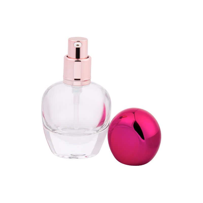 30ml skleněná láhev s kovovým růžovým uzávěrem ABS